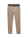 TTTRAVIS Slim Chino mit Gürtel beige brown zig zag structure