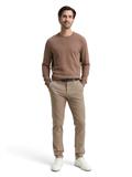 TTTRAVIS Slim Chino mit Gürtel beige brown zig zag structure