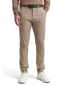 TTTRAVIS Slim Chino mit Gürtel beige brown zig zag structure