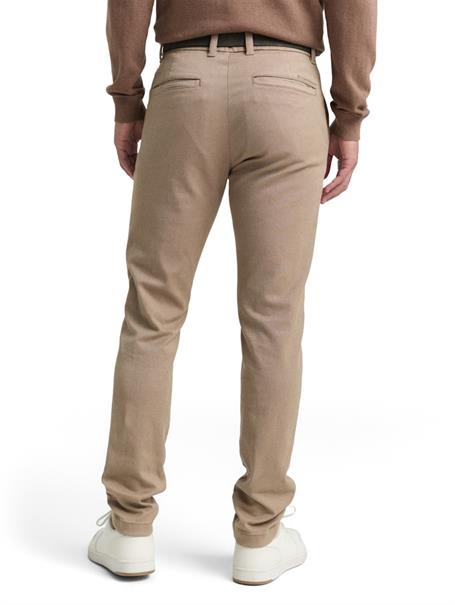 TTTRAVIS Slim Chino mit Gürtel beige brown zig zag structure