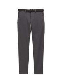 TTTRAVIS Slim Chino mit Gürtel grey black zig zag structure