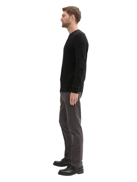 TTTRAVIS Slim Chino mit Gürtel grey black zig zag structure