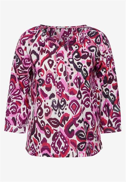 Tunika Bluse mit Print bloomy pink