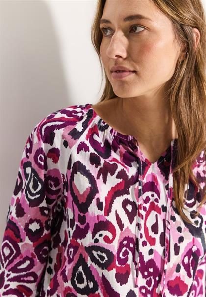 Tunika Bluse mit Print bloomy pink