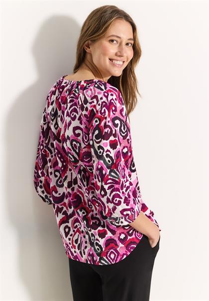 Tunika Bluse mit Print bloomy pink