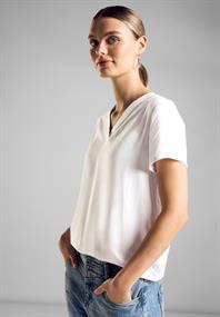 Tunika Bluse mit Print white