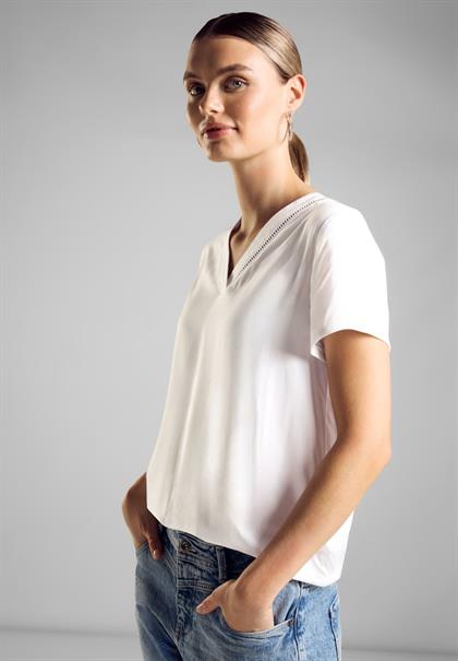 Tunika Bluse mit Print white