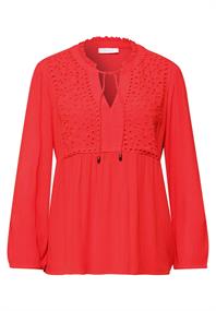 Tunika mit Split Neck und Embroidery chili red