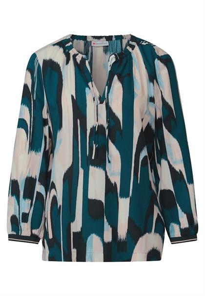 Tunika mit Tape-Details tide blue