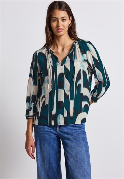 Tunika mit Tape-Details tide blue