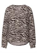 Tunika mit Zebra Print deep roast brown