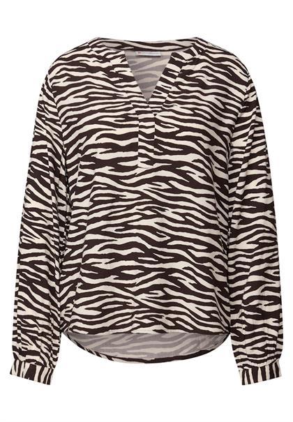 Tunika mit Zebra Print deep roast brown