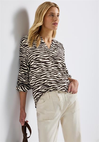 Tunika mit Zebra Print deep roast brown