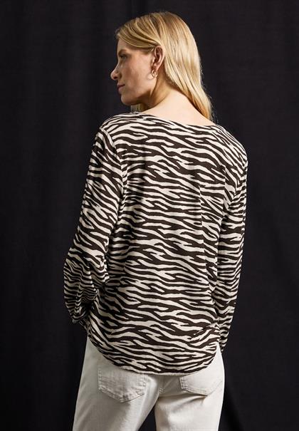 Tunika mit Zebra Print deep roast brown