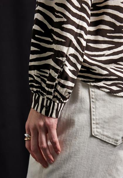 Tunika mit Zebra Print deep roast brown