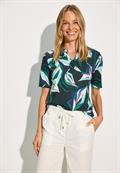Tunika-Shirt mit Print fir green