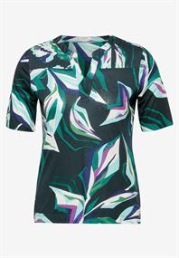 Tunika-Shirt mit Print fir green