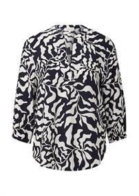 Tunikabluse mit All-over-Print blau2