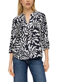 Tunikabluse mit All-over-Print blau2