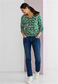 Tunikabluse mit Leo Print dark brisk green