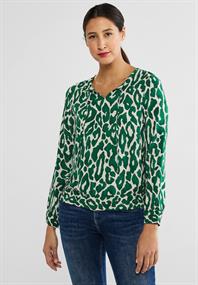 Tunikabluse mit Leo Print dark brisk green