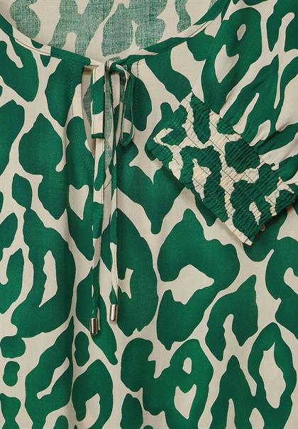 Tunikabluse mit Leo Print dark brisk green
