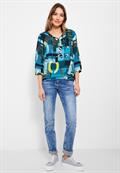 Tunikabluse mit Letterprint teal blue