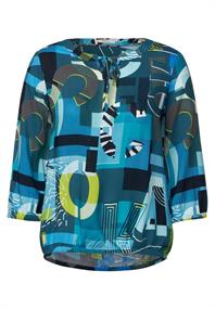 Tunikabluse mit Letterprint teal blue