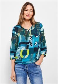 Tunikabluse mit Letterprint teal blue
