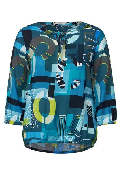 Tunikabluse mit Letterprint teal blue
