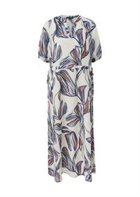Tunikakleid mit Alloverprint beige