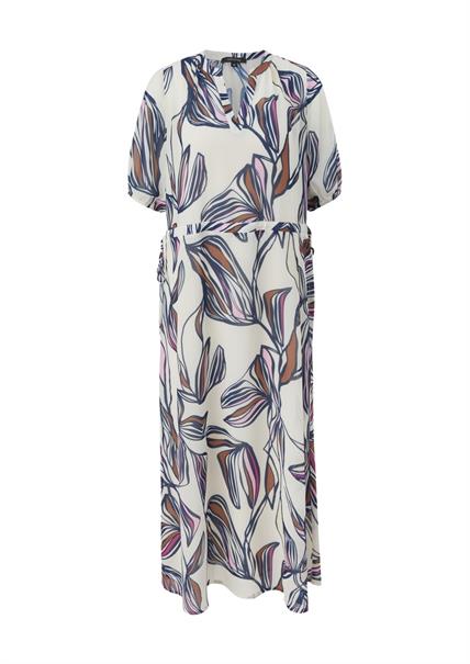 Tunikakleid mit Alloverprint beige