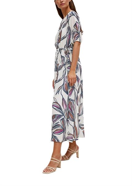 Tunikakleid mit Alloverprint beige