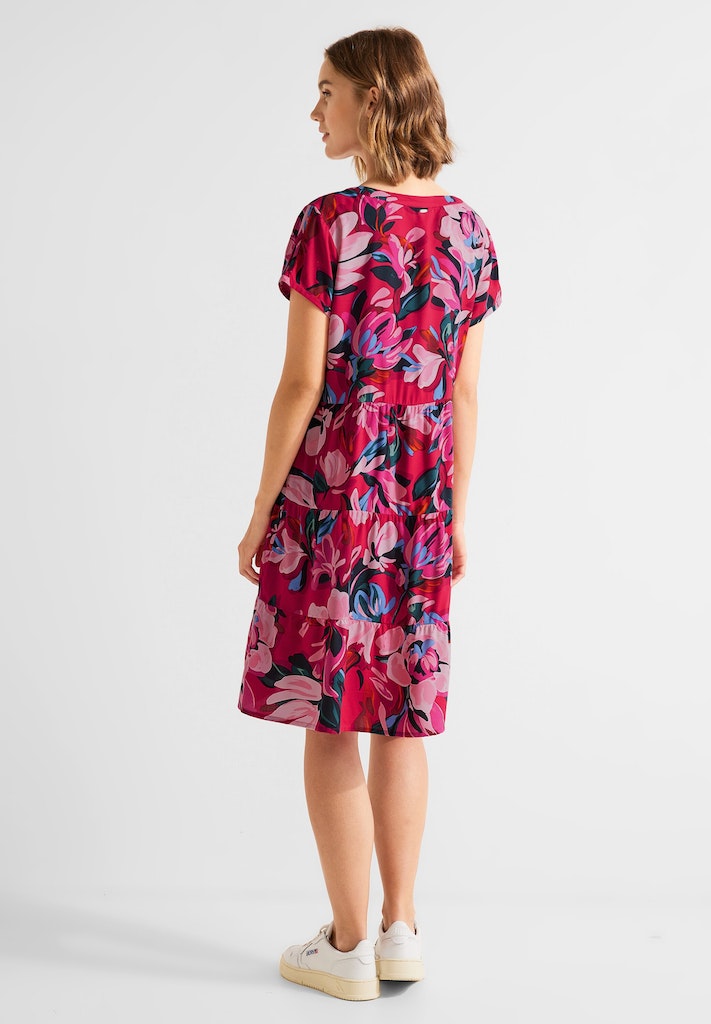 Street One Damen Kleid Tunikakleid mit Print berry rose bequem online  kaufen bei