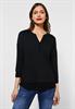Tunikashirt im Materialmix black