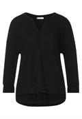 Tunikashirt im Materialmix black