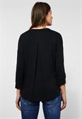 Tunikashirt im Materialmix black