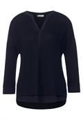 Tunikashirt im Materialmix mighty blue