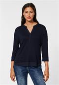 Tunikashirt im Materialmix mighty blue