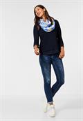 Tunikashirt im Materialmix mighty blue