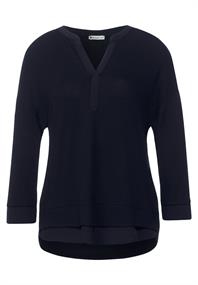 Tunikashirt im Materialmix mighty blue