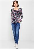 Tunikashirt mit Blumenmuster deep blue