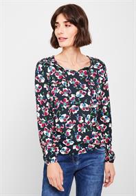 Tunikashirt mit Blumenmuster deep blue