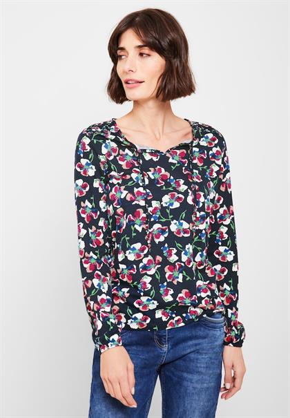 Tunikashirt mit Blumenmuster deep blue