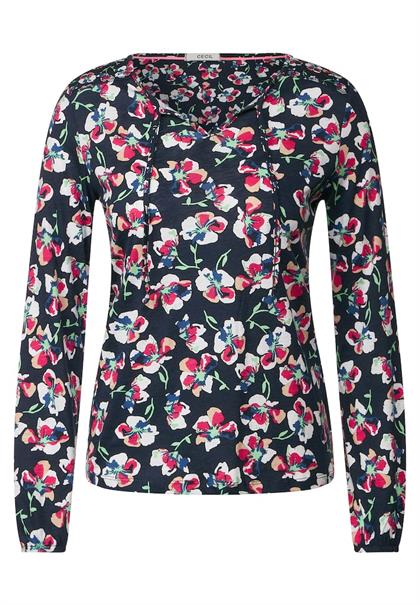 Tunikashirt mit Blumenmuster deep blue