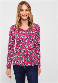 Tunikashirt mit Blumenmuster fresh pink