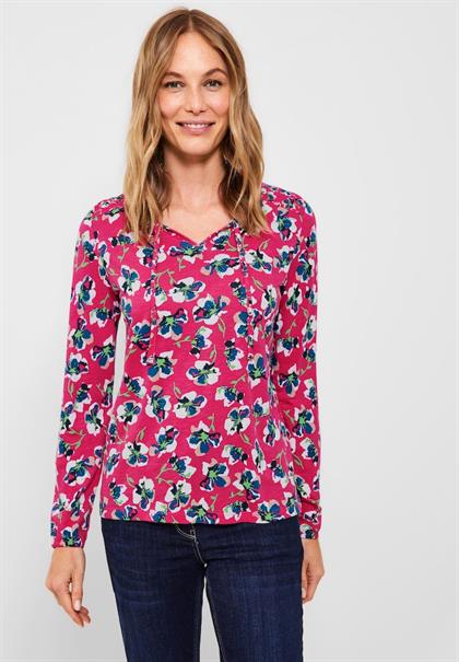 Tunikashirt mit Blumenmuster fresh pink
