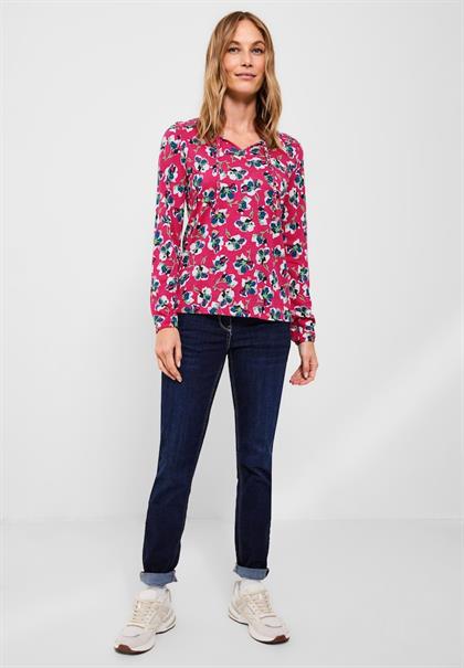 Tunikashirt mit Blumenmuster fresh pink
