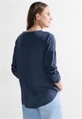 Turn-Up Bluse casual denim blue