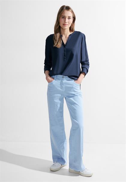 Turn-Up Bluse casual denim blue